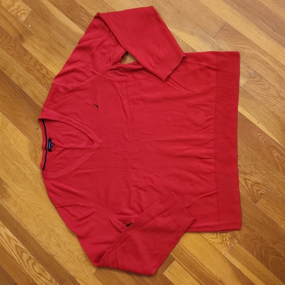 Nautica V-neck Red Sweater